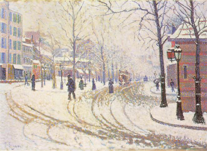 Le boulevard de Clichy, la neige